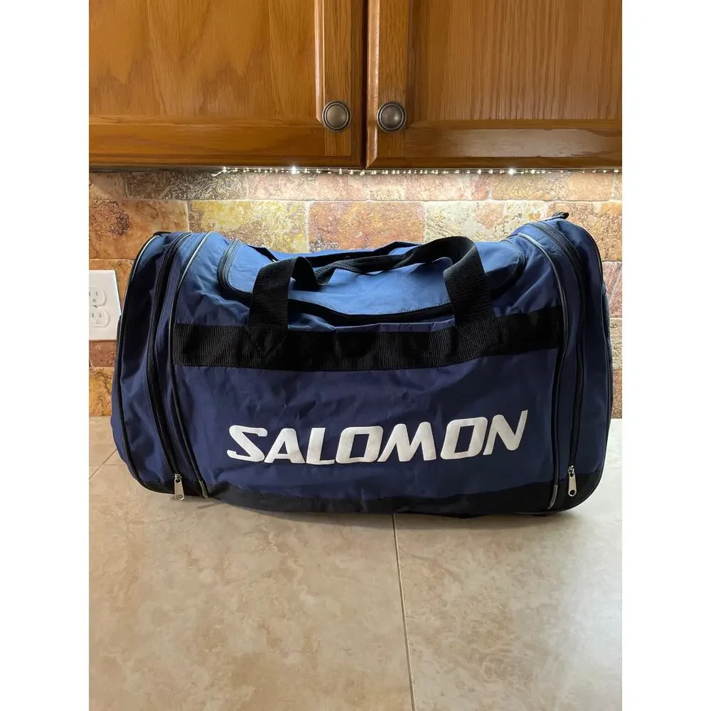 Salomon Duffel Bag Travel Blue Gym Sports Large Multi Pocket Hockey Zipper
